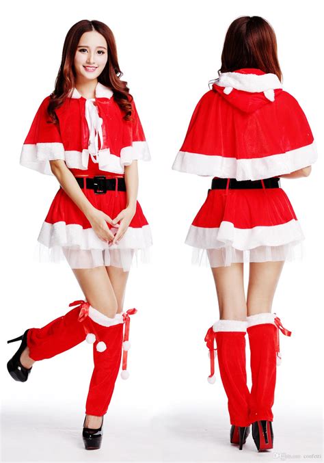 New Arrival Santa Claus Women Dress Tunic Christmas Sexy Cosplay Costumes Clothes Xmas Navidad