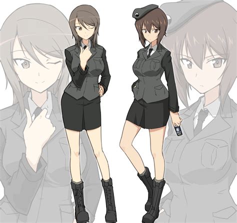 Nishizumi Maho And Mika Girls Und Panzer Drawn By Halcon Danbooru