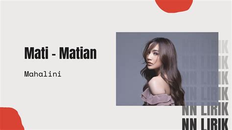 Mati Matian Mahalini Lyric Music YouTube