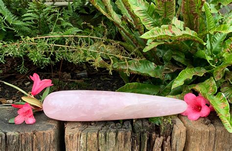 rose quartz yoni wand large crystal dildo luxury sex toy etsy