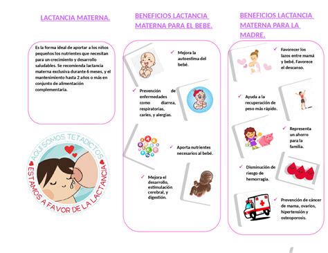 triptico de lactancia materna guías proyectos investigaciones de enfermería comunitaria