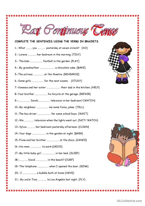 PAST CONTINUOUS TENSE English ESL Worksheets Pdf Doc