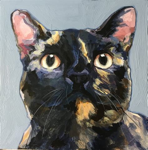 Custom Pet Portrait 6 X 6 Abby Calico Cat Painting Etsy In 2021 Cat
