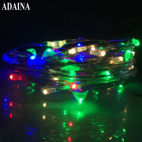 Cr2032 15ft5m 50 Leds Copper Wire Lights Silver String Light For