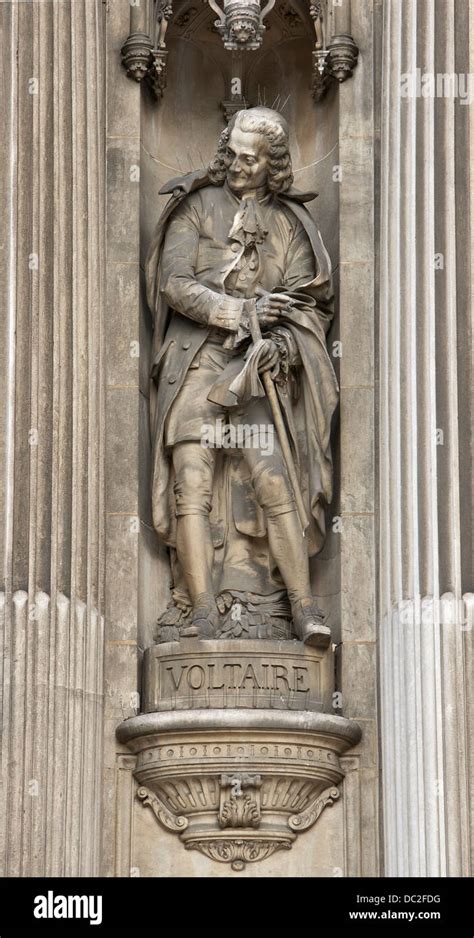 Statue Of Voltaire Hôtel De Ville De Paris France Stock Photo Alamy