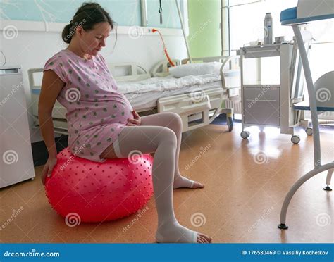 Pregnant Woman In Hospital Indoors Awaiting The Beginning Of Labor Stock Image Image Of
