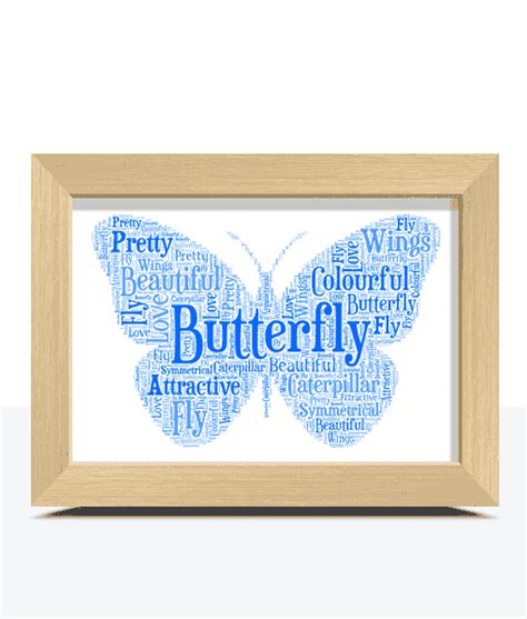 Butterfly Shape Word Art Print