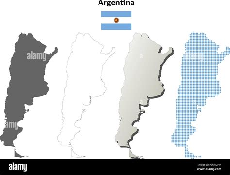 Argentina Outline Map Set Stock Vector Image And Art Alamy