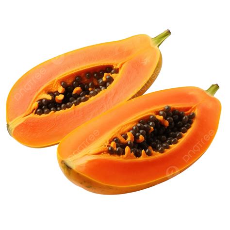 Fresh Papaya Fruit Slices Isolated Papaya Fruit Background Exotic