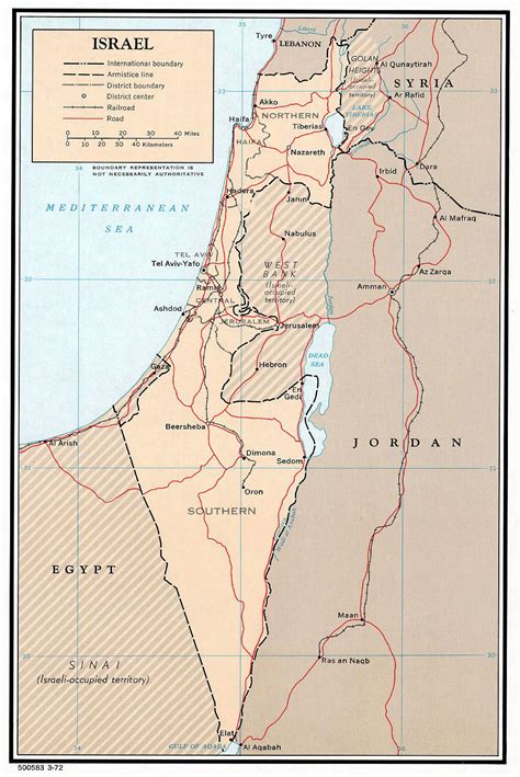 Detailed Political And Administrative Map Of Israel With Roads