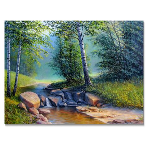 Millwood Pines River Though A Summer Forest On Canvas Print Wayfair