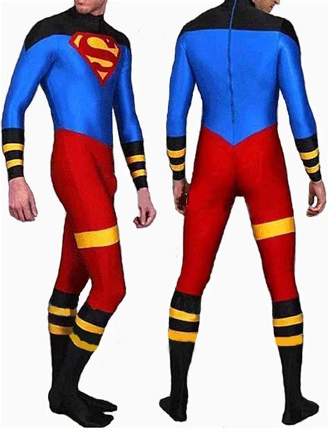 freeshipping custom made superman costume spandex superman cosplay halloween costume in movie