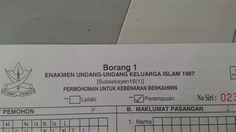 Borang nikah menggunakan sistem encr ni khas untuk pasangan org johor atau pasangan yg nak bernikah di negeri johor. Contoh Borang Nikah Pahang 2019