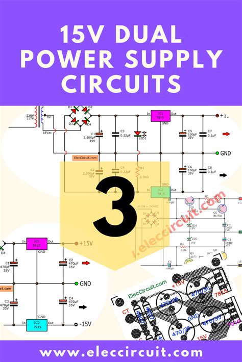 Dual 15v Power Supply Schematic With Pcb 15v 15v 1a Eleccircuit