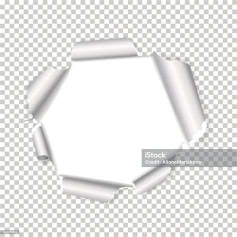 Realistic Vector Hole In Paper With Ripped Edges With Space For Your