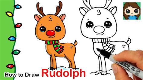Reindeer drawings on paigeeworld pictures of reindeer. How to Draw Rudolph | Christmas Series #3