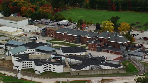 55k Stock Footage Aerial Video Orbiting The New Hampshire State Prison