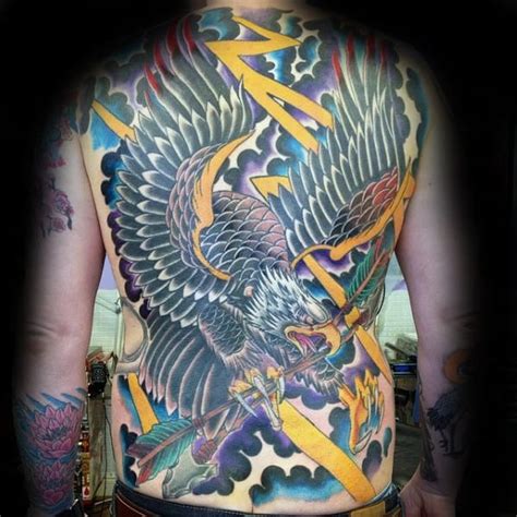 50 Eagle Back Tattoo Designs For Men Flying Bird Ink Ideas