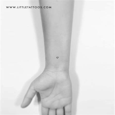 Tiny Hand Drawn Heart Outline Temporary Tattoo Set Of 3 Little Tattoos