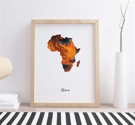 Africa Map Poster Wall Art Decor Print T Etsy