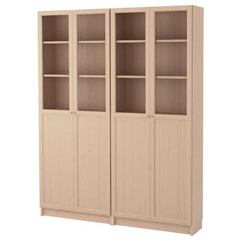 Billy Oxberg Bookcase Combination With Doors White Stained Oak