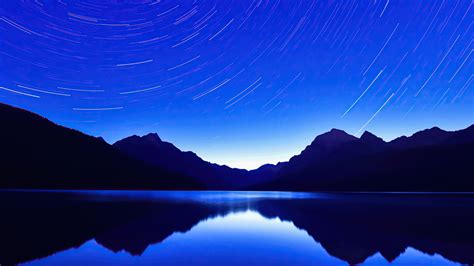1920x1080 Blue Lake Star Trails 4k Laptop Full Hd 1080p Hd 4k Wallpapers Images Backgrounds