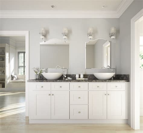 Brilliant White Shaker Ready To Assemble Bathroom Vanities And Cabinets