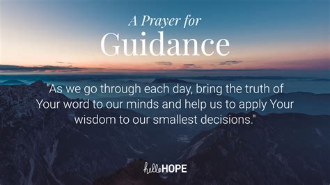 A Prayer For Guidance Hellohope