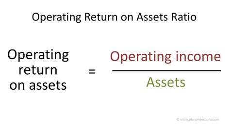 The return on assets (roa) shows the percentage of how profitable a company's assets are in generating revenue. Operating Return on Assets Ratio | Plan Projections