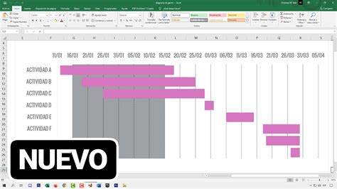 Excel Como Hacer Un Diagrama De Gantt En Excel Youtube