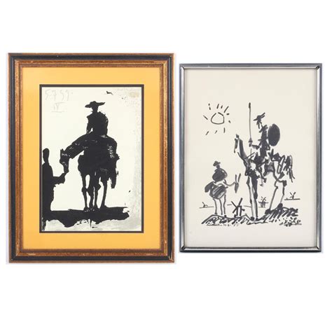 Lot Pablo Picasso Don Quixote 1955 And 1959 Two Lithographs 16h X
