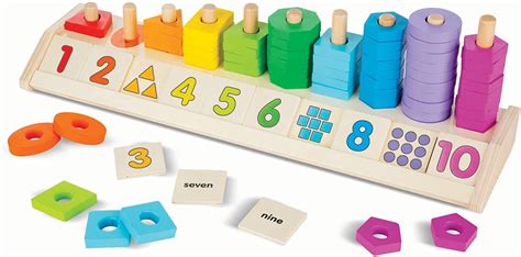 Melissa And Doug Counting Shape Stacker Wooden Educational