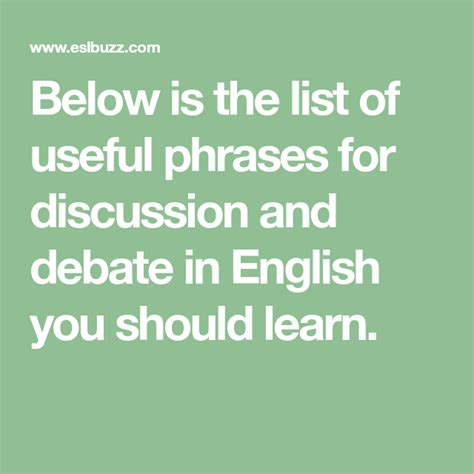 Useful Phrases For Discussion And Debate In English Eslbuzz Learning