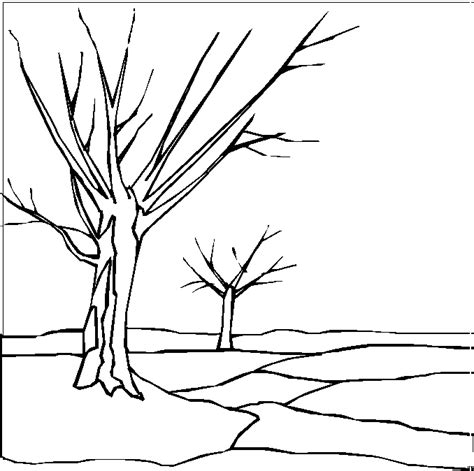 Kahler Baum 2 Ausmalbild Malvorlage Landschaften