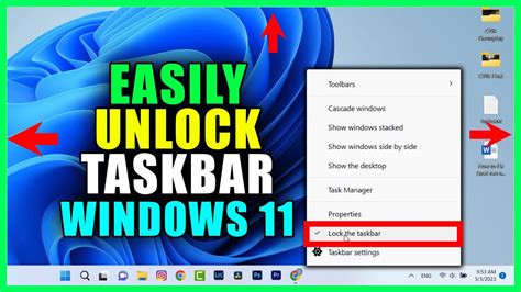 How To Unlock Taskbar On Windows 11 Turn Off Taskbar Lock Left Right