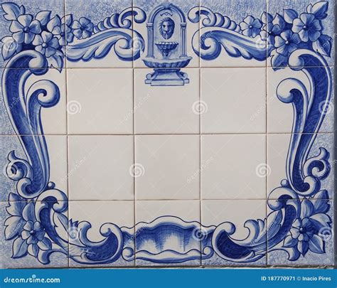 Traditional Tile Plaque Of Blue Tiles Stock Image Image Of Blue