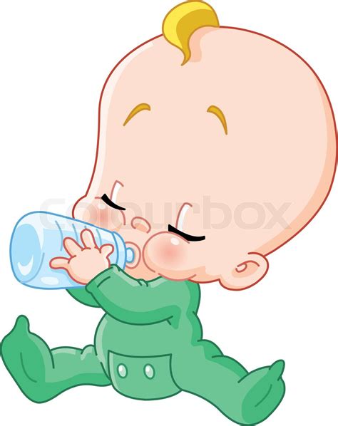 Baby Drinking Bottle Stock Vector Colourbox