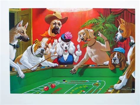 poster perros jugando mesa de juego cuotas sin interés