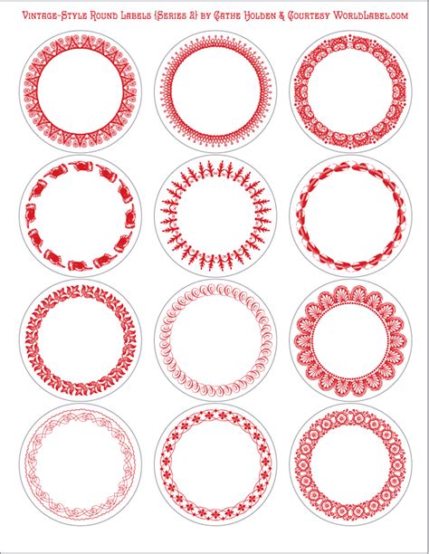 Label templates are available in different styles, forms and shapes. Vintage-Style Round Labels by Cathe Holden (Series 2 ...
