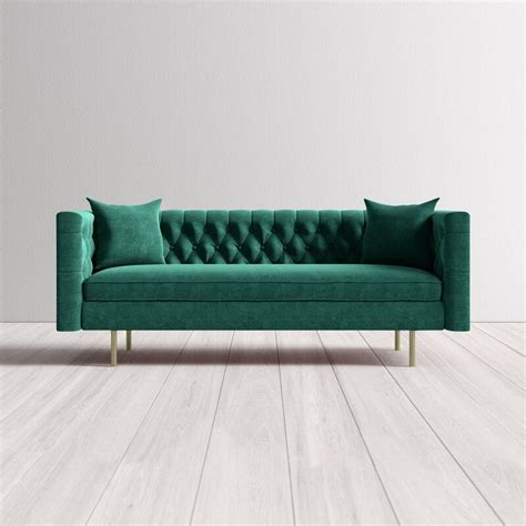 Allmodern Lyric Sofa And Reviews Wayfair Sofa Velvet Chesterfield