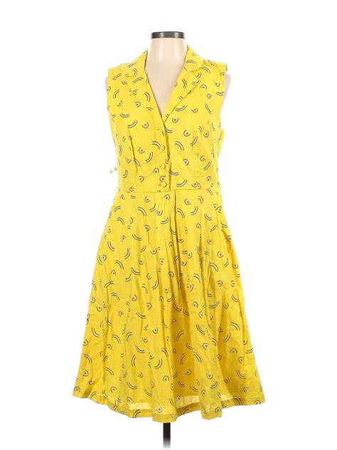 Modcloth Floral Yellow Casual Dress Size 12 31 Off Thredup