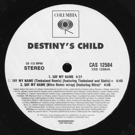 Destinys Child Say My Name 1999 Vinyl Discogs