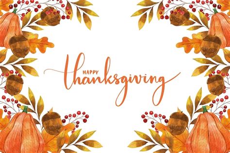 Free Vector Thanksgiving Background Watercolor Design