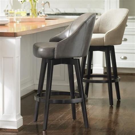 Find kitchen island chairs with backs. Isaac Swivel Bar & Counter Stool | Grandin Road | Leather ...