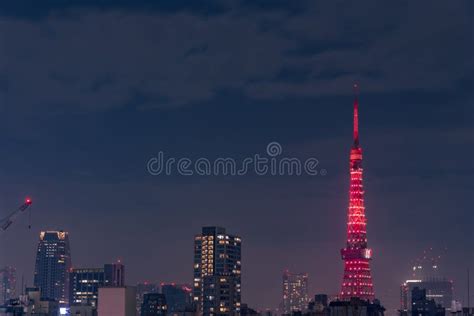 Night View Of Tokyo Tower A Modern Landmark Tower At Tokyo Japan
