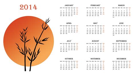 Kalendorius 2014 Raudona Oranžinė Saulė Nemokamos Nuotraukos