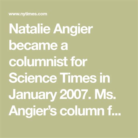 Natalie Angier Angier Evolutionary Biology Good Books