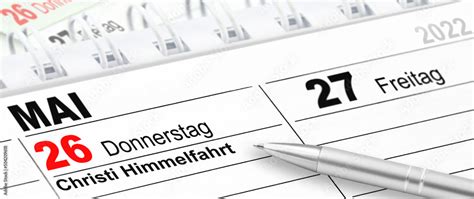 Deutscher Kalender 2022 Und Datum 26 Mai Christi Himmelfahrt Obrazy