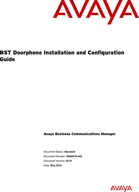 Avaya Business Communications Manager Bst Doorphone Configuration Guide