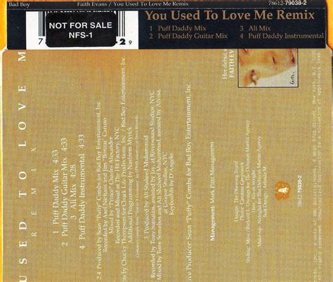 Cds Singles Colection Faith Evans You Used To Love Me Remix Promo